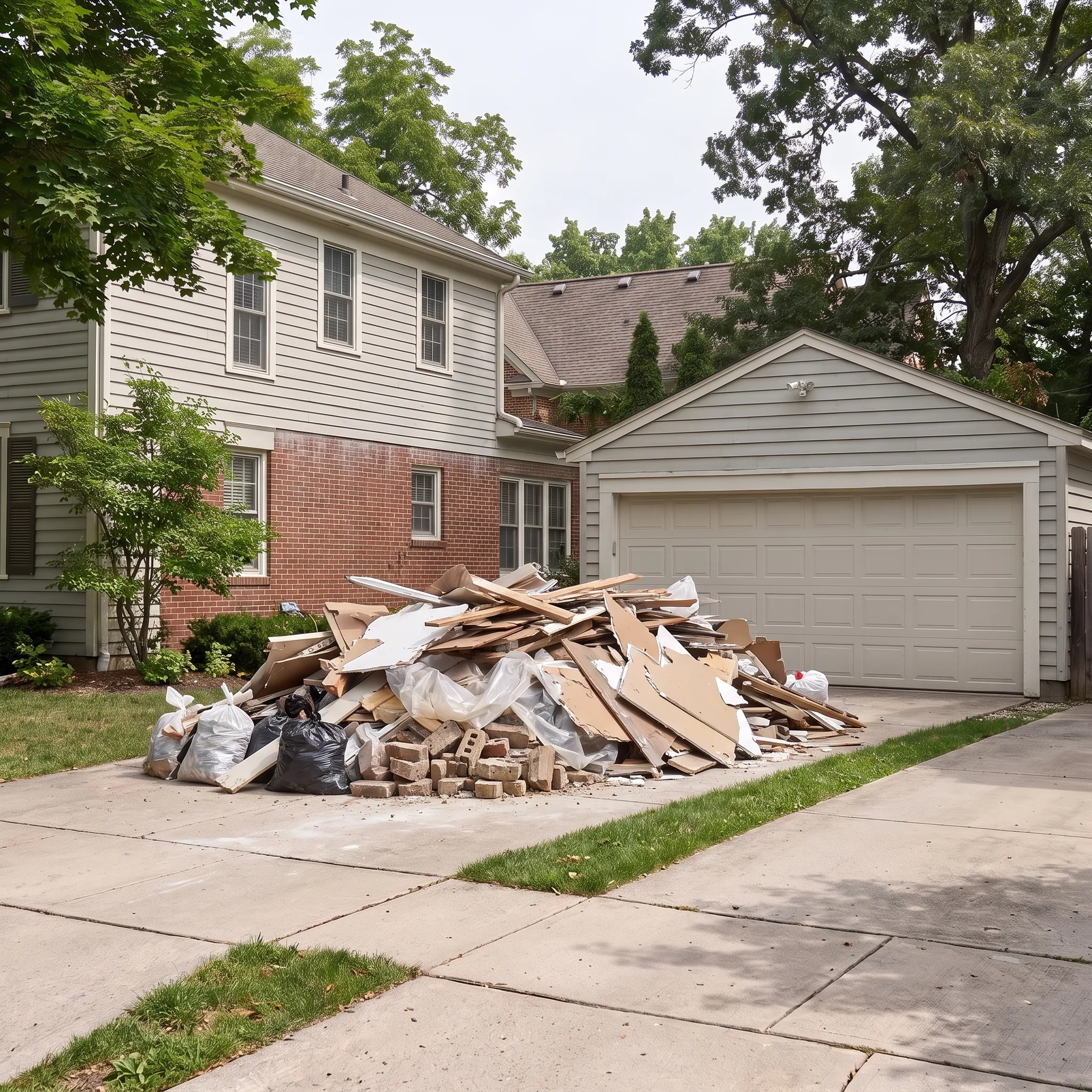 Dumpster on a Bellevue, WI job site